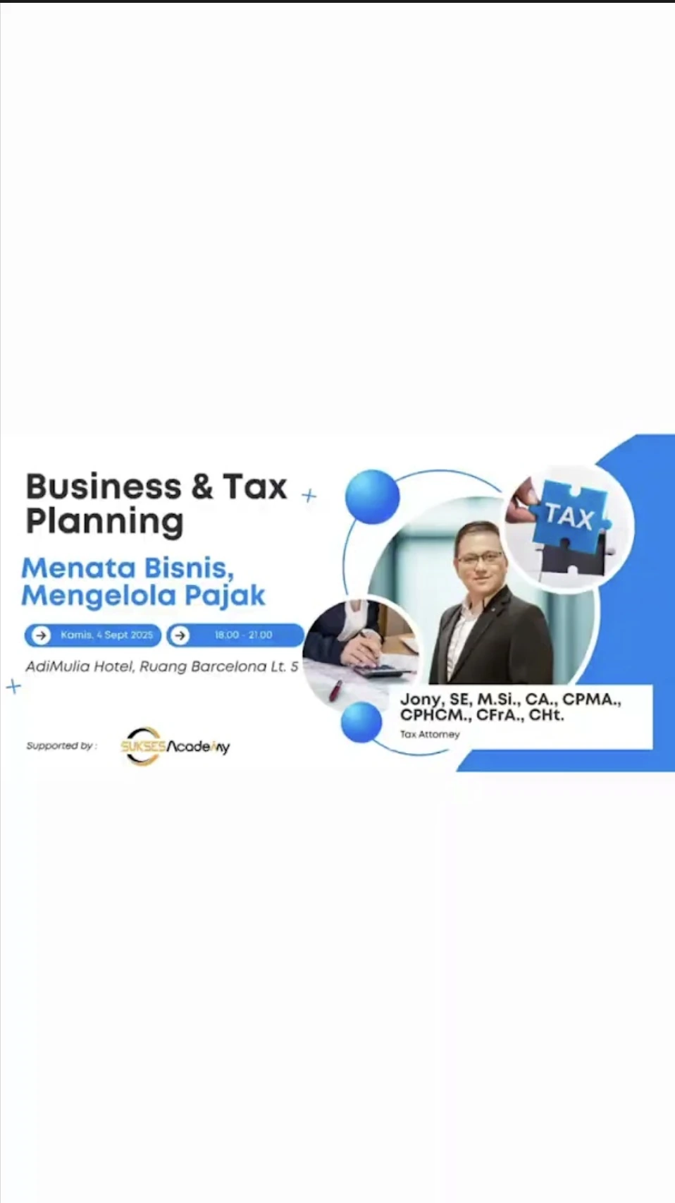 Business & Tax Planning: Menata Bisnis, Mengelola Pajak